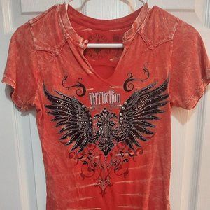 Affliction short sleeve woman's shirt